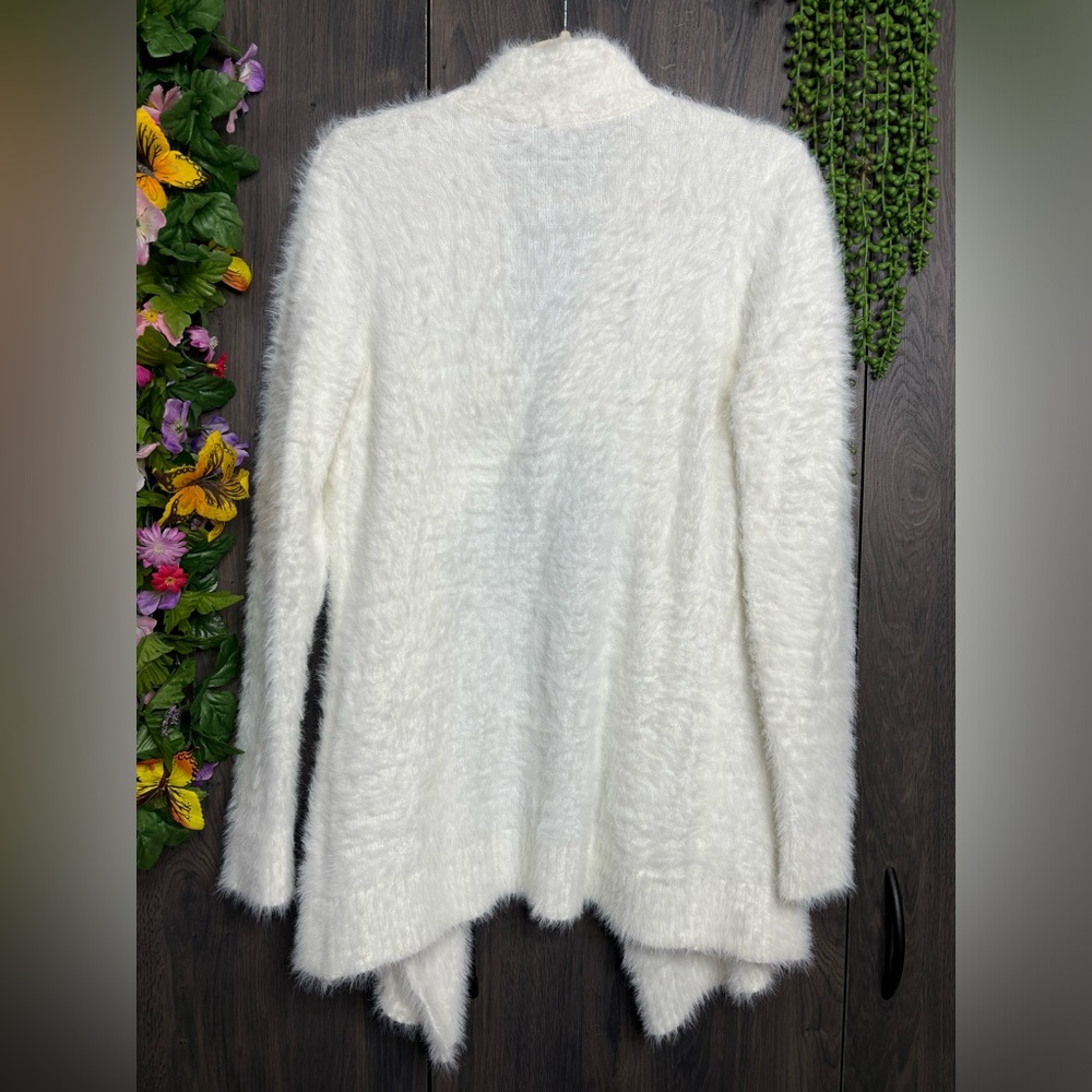 Colleen Lopez Cream Fuzzy Open Front Cardigan Siz… - image 7